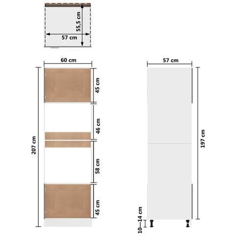 Mobile Microonde “Lyon” Bianco Lucido 60x57x207 cm - Foto 10