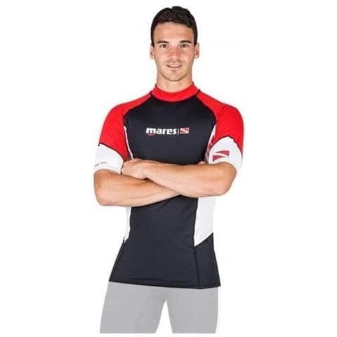 Rash Guard Manica Corta Uomo 4 Nero / rosso - Foto 1