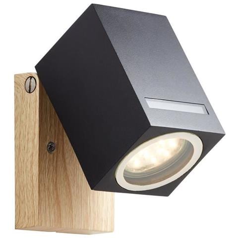 Galeni Applique Da Esterno - Nero / colore Naturale - Metallo / vetro Gu10 1x20w - Foto 1