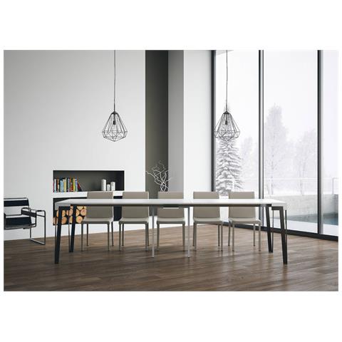 Consolle Allungabile 90x40/300 Cm Rio Telaio Antracite - Bianco Frassino - Foto 6