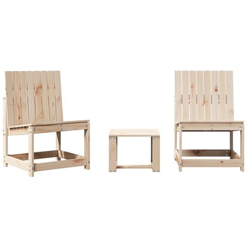 Set Salotto da Giardino 3 pz in Legno Massello di Pino - Foto 1