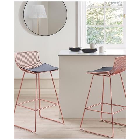 Set Di 2 Sedie Alte Fredonia Metallo Oro Rosa - Foto 9