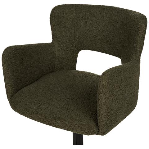 Sedia Da Scrivania Sanilac Bouclé Verde Scuro - Foto 2