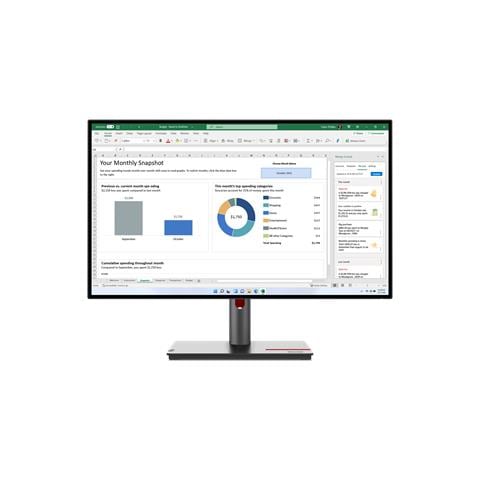 ThinkVision P27h-30 LED display 68,6 cm (27") 2560 x 1440 Pixel Quad HD LCD Nero - Foto 1