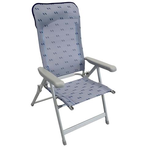 Poltrona Chiudibile Da Giardino In Alluminio E Textilene Con Poggiatesta Sena - Foto 1