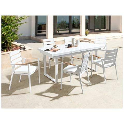 Set Da Giardino Alluminio Bianco 6 Posti Valcanetto /taviano - Foto 1