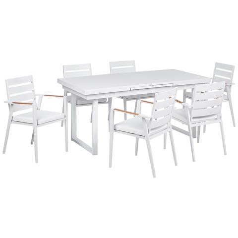 Set Da Giardino Alluminio Bianco 6 Posti Valcanetto /taviano - Foto 2