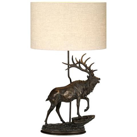 Lampada Da Scrivania Angus Materie Plastiche Bronzo Patinato Tessuto 1 Luce E27 - Foto 1