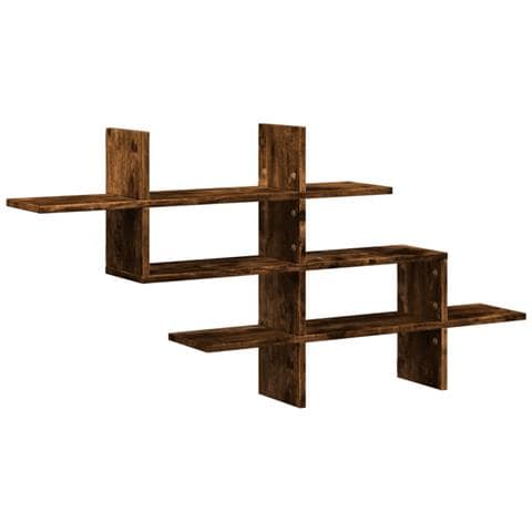 Mensola A Muro Rovere Fumo 124,5x18x60,5 Cm In Truciolato - Foto 2