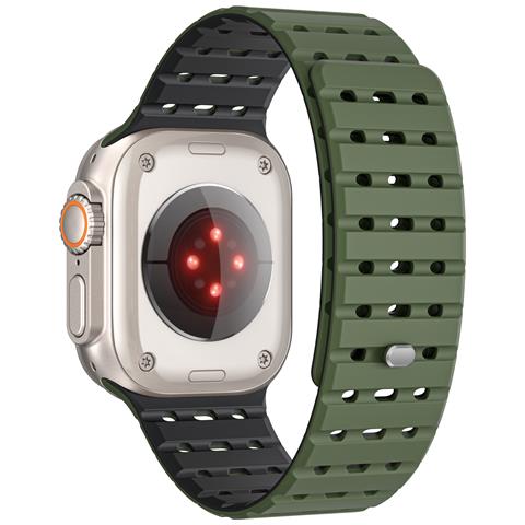Cinturino Magnetico Traspirante Per Apple Watch Serie 1-9 Generazioni 42/44/45mm Grass Color - Foto 1