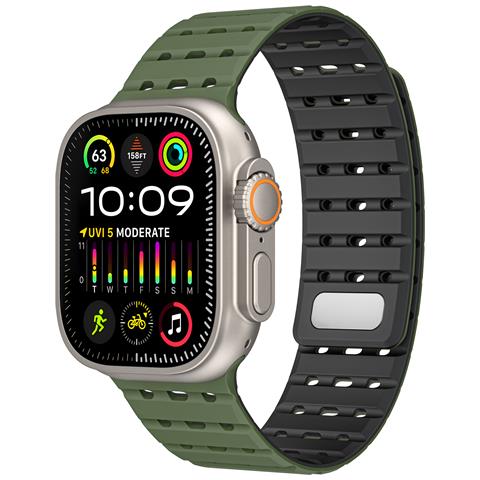 Cinturino Magnetico Traspirante Per Apple Watch Serie 1-9 Generazioni 42/44/45mm Grass Color - Foto 7