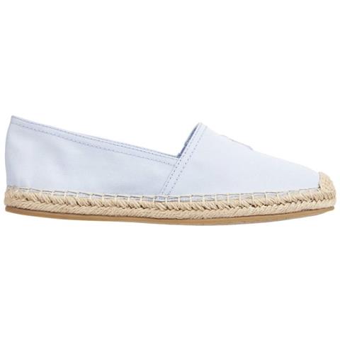 Embroidered Flat Espadrille Breezy Blue Espadrillas Cotone Scarpe Donna Blu Eu 36, Fw0fw07721 C1o - Foto 1