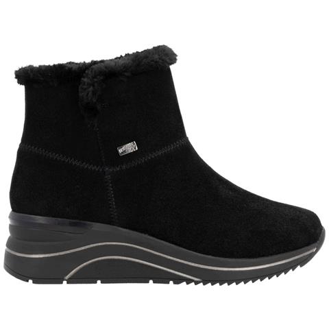 Black Casual Closed Ladies Mid Height Boots Stivaletti Pelle Scamosciata /nabuk Scarpe Donna Nero Eu 41, D0t76-00 - Foto 3