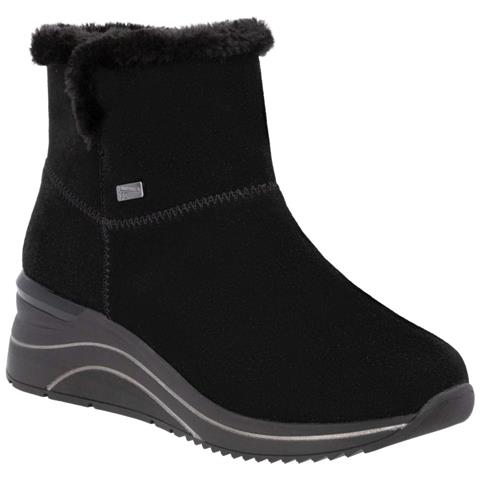 Black Casual Closed Ladies Mid Height Boots Stivaletti Pelle Scamosciata /nabuk Scarpe Donna Nero Eu 41, D0t76-00 - Foto 1