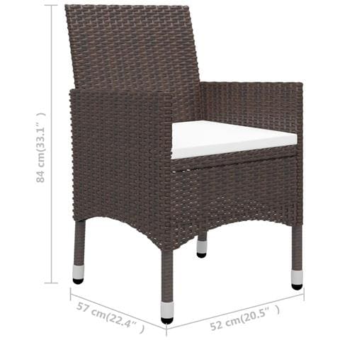 Set Mobili da Pranzo per Giardino 5 pz Marrone - Foto 2