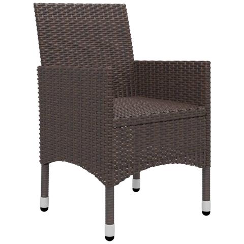 Set Mobili da Pranzo per Giardino 5 pz Marrone - Foto 10