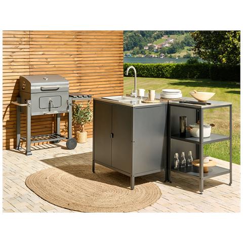 Mobile Da Cucina Per Esterni Con Lavello Vilama Metallo Nero - Foto 1