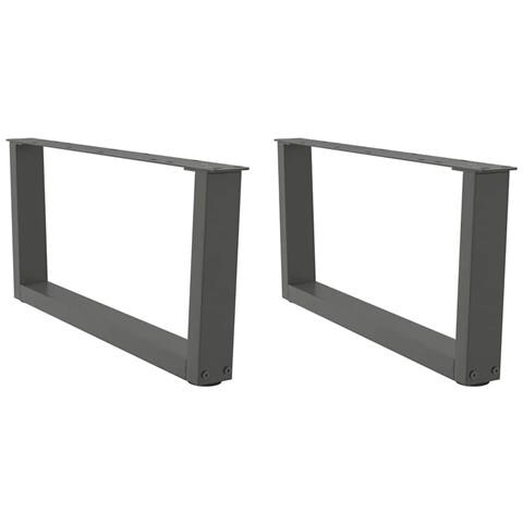 Gambe Tavolo Pranzo A V 2 Pz Antracite 70x(30-31,3)cm Acciaio - Foto 1