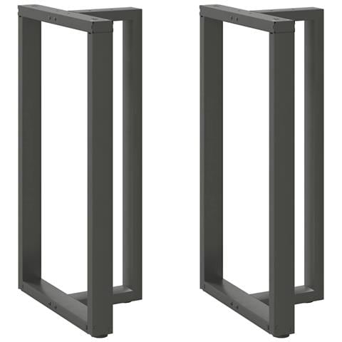 Gambe Tavolo Bar A T 2 Pz Antracite 60x35x(110-111) Cm Acciaio - Foto 1