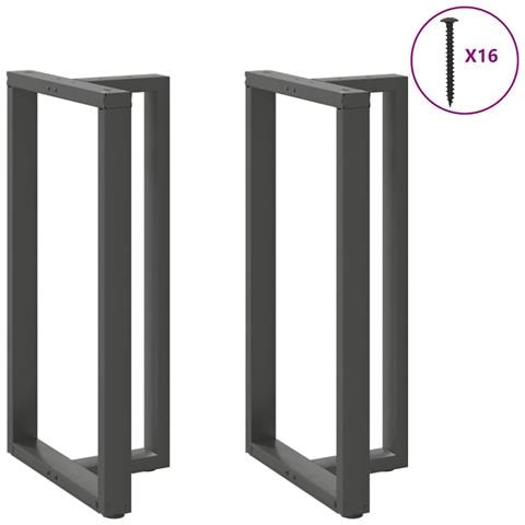 Gambe Tavolo Bar A T 2 Pz Antracite 60x35x(110-111) Cm Acciaio - Foto 3