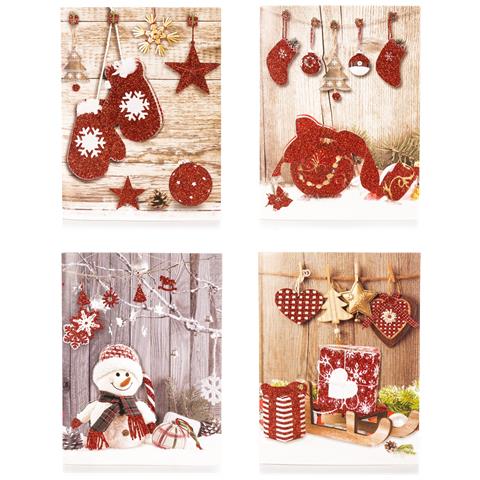 Pack Di 2 Biglietti Di Auguri Musicali Di Natale Con Busta E Luce Led - Foto 1