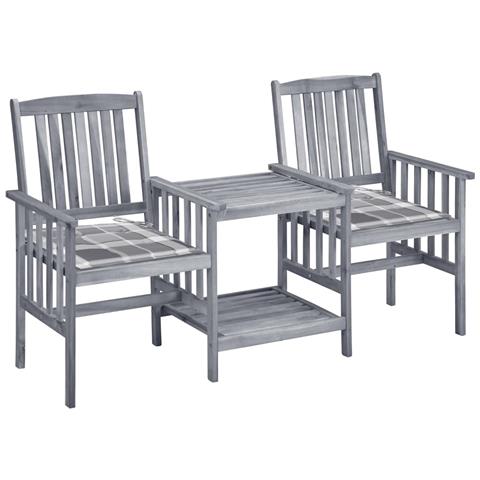 Sedie Da Giardino Con Cuscini E Tavolino In Massello Di Acacia - Foto 1