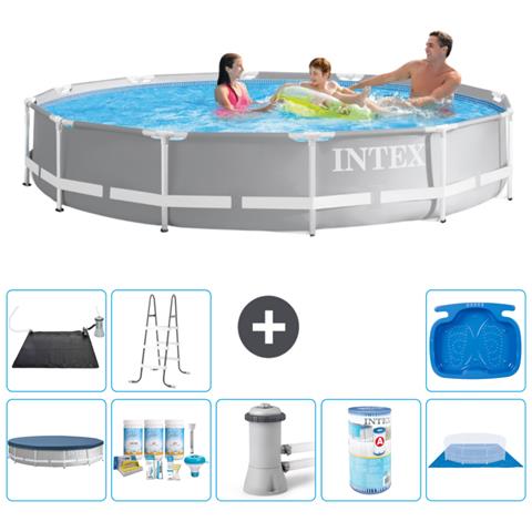 Piscina Fuori Terra - In Giro - 366x76 Cm - Grigio - Include Accessori Coordinati A1928 - Foto 1