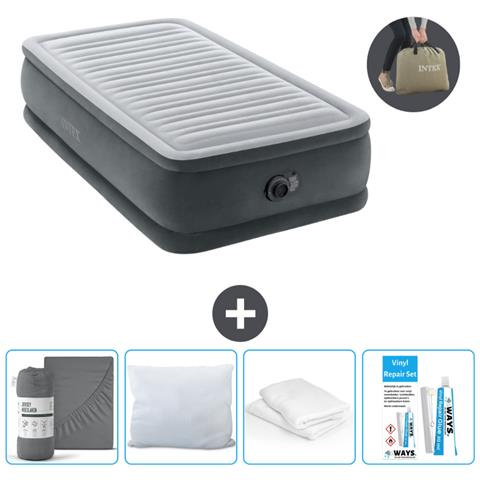 Set Materassino Gonfiabile - 191x99x46 Cm - Lichtgrijs - Include Accessori Coordinati Cb19 - Foto 1