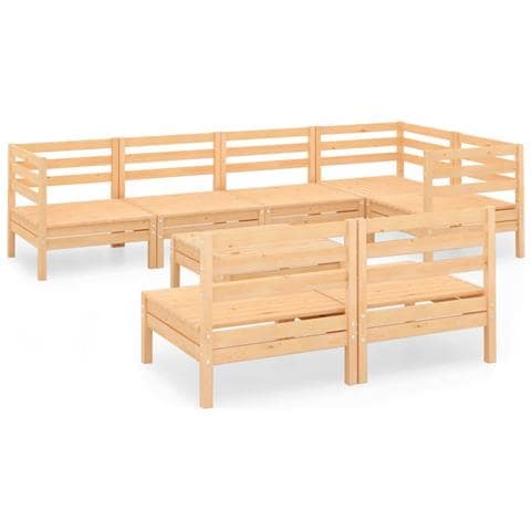 Lusso Casadino -  Set Salotto Da Giardino 8 Pz In Legno Massello Di Pino - Foto 1