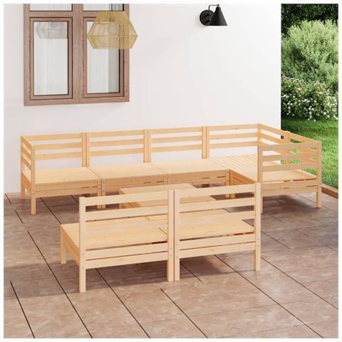 Lusso Casadino -  Set Salotto Da Giardino 8 Pz In Legno Massello Di Pino - Foto 8