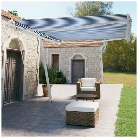 Lusso Casadino -  Tenda Retrattile Automatica Con Palo 450x350 Cm Arancio Marrone - Foto 8