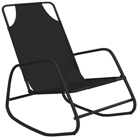 Lusso Casadino - Lettini Prendisole A Dondolo 2 Pz In Acciaio E Textilene Nero - Foto 2