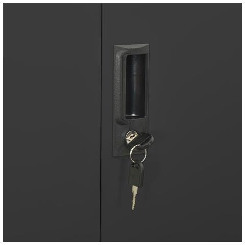 Lusso Casadino -  Armadio Per Ufficio Antracite 90x40x180 Cm In Acciaio - Foto 8