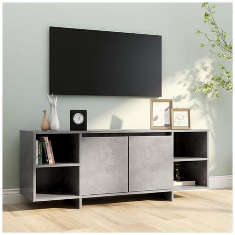 Mobile Tv Grigio Cemento 130x35x50 Cm In Truciolato - Foto 2