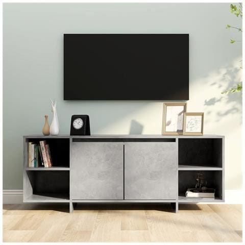 Mobile Tv Grigio Cemento 130x35x50 Cm In Truciolato - Foto 8