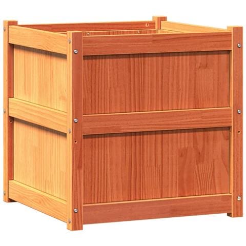 Lusso Casadino -  Fioriere Da Giardino 2pz Marrone Cera Legno Massello Di Pino - Foto 1