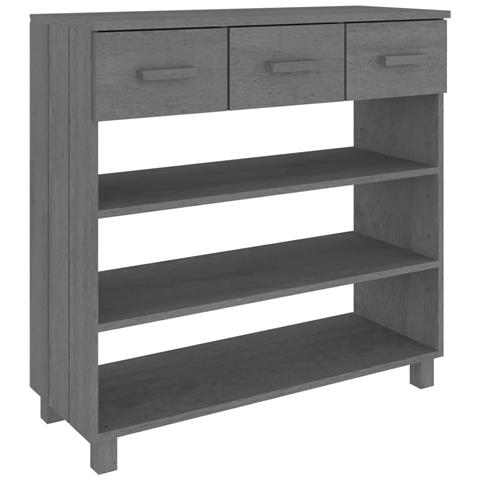 Consolle Hamar Grigio Scuro 90x35x90 Cm Legno Massello Di Pino - Foto 1