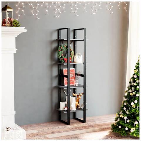 Libreria A 4 Ripiani Grigia 40x30x140 Cm In Massello Di Pino - Foto 8