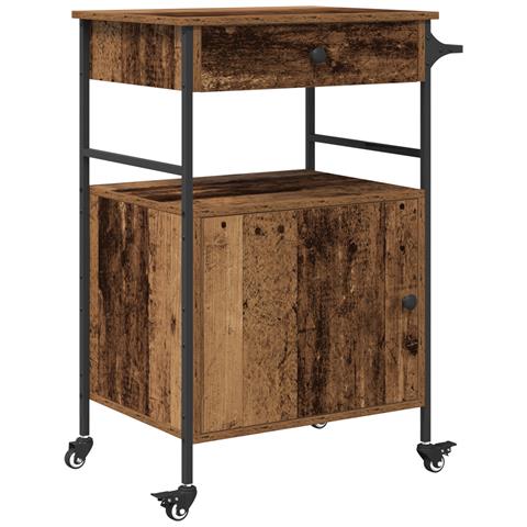 Carrello da Cucina Legno Vecchio 56x43x89,5 cm Legno Ingegnerizzato - Foto 1