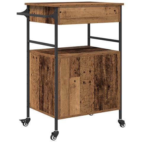 Carrello da Cucina Legno Vecchio 56x43x89,5 cm Legno Ingegnerizzato - Foto 9