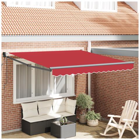 Tenda Retrattile Automatizzata  Rossa 300x250 cm, Tessuto di ricambio per tenda  per telaio 3x2.5 m Rossa - Foto 2