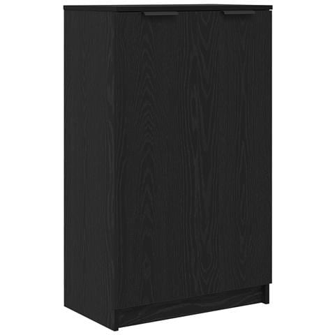 Mobile per scarpe Nero Rovere 59x35x100 cm in legno ingegnerizzato - Foto 1
