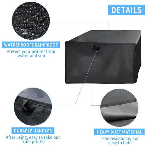Copertura Antipolvere Per Stampante 53.2x42x35cm - Protezione Affidabile In Tessuto Oxford Nero - Foto 5