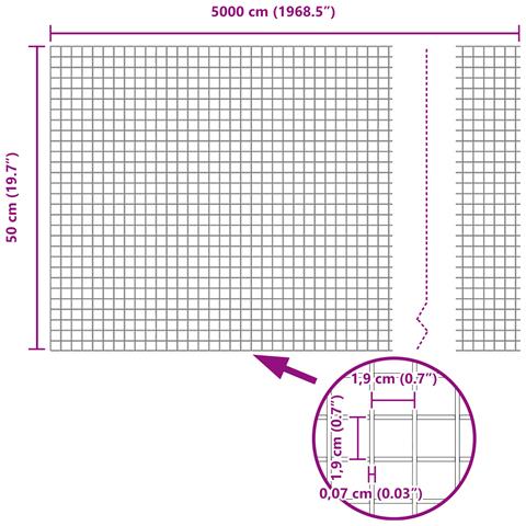 Recinzione in Filo Saldato 0,5x50 m Acciaio Zincato - Foto 8