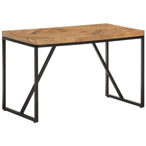 Tavolo Da Pranzo 120x60x76 Cm Legno Massello Di Acacia E Mango - Foto 8