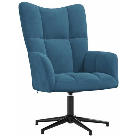 Lusso Casadino -  Sedia Relax Blu In Velluto - Foto 1