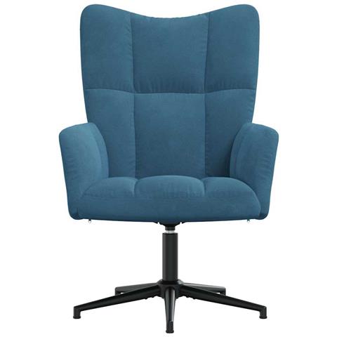 Lusso Casadino -  Sedia Relax Blu In Velluto - Foto 2