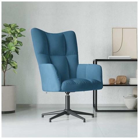 Lusso Casadino -  Sedia Relax Blu In Velluto - Foto 7