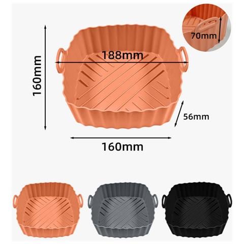 Padella Per Friggitrice Ad Aria Quadrata In Silicone Da 3.5l, Compatibile Con Xiaomi Maf01 Grey - Foto 7