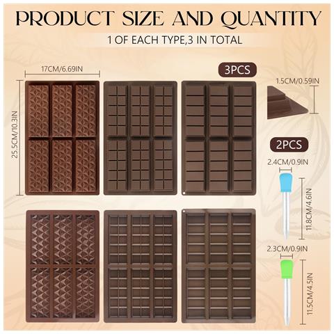 Set Di 3 Stampi In Silicone Per Cioccolato Dubai Senza Bpa - Foto 4